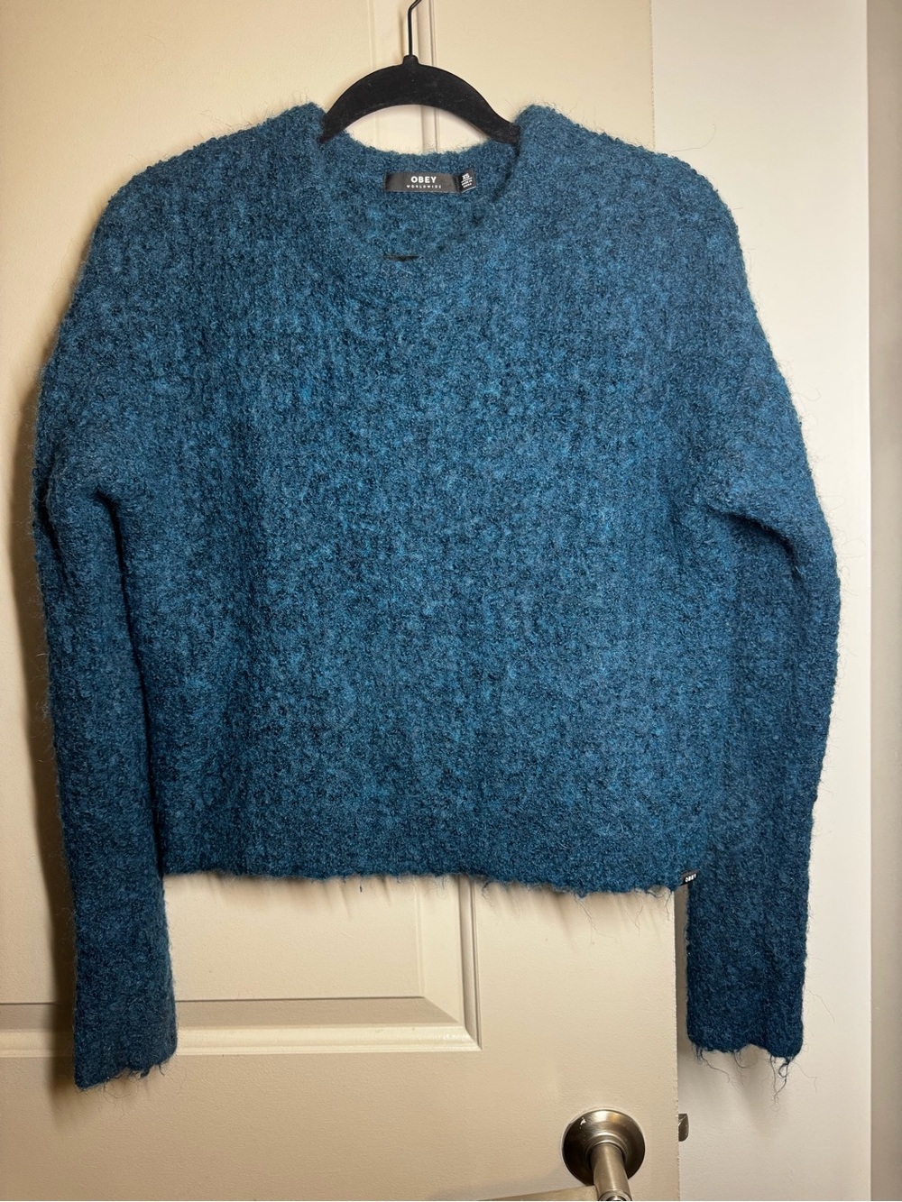 Obey Teal Wool and Alpaca Sweater